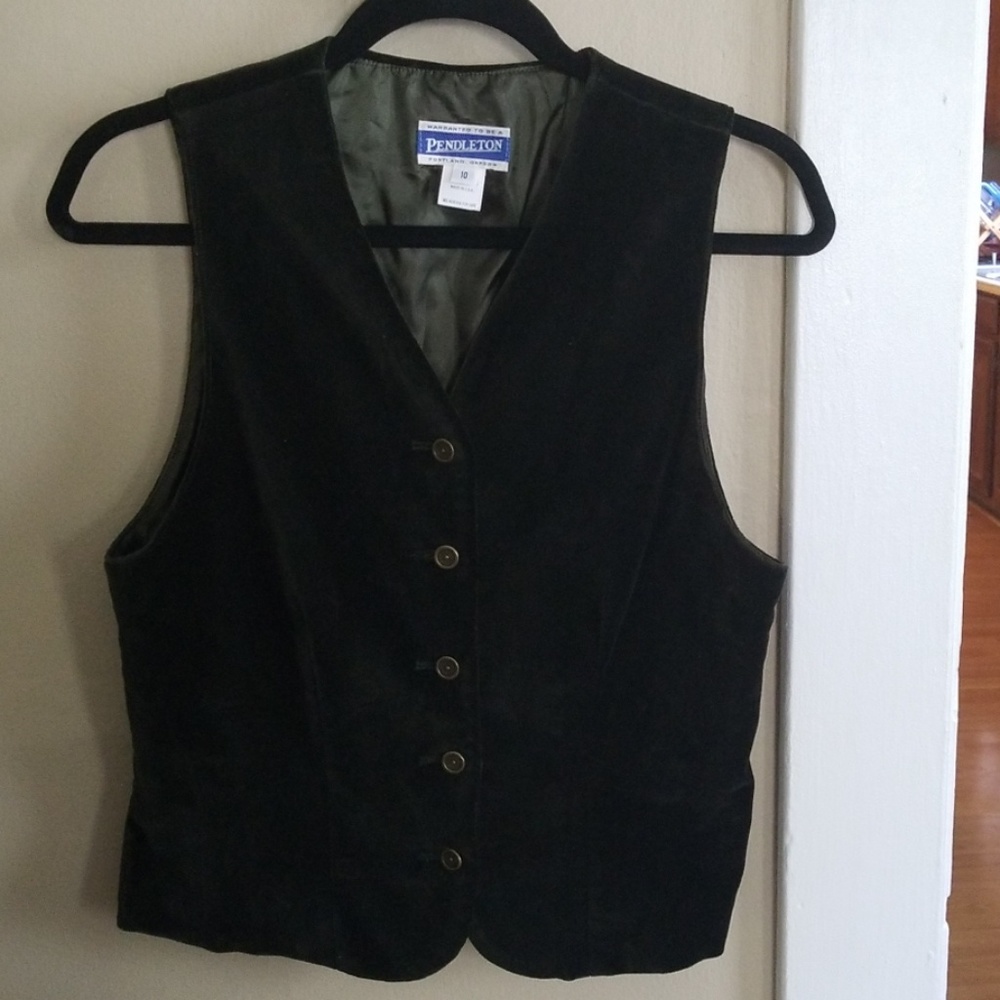 Vintage dark green Pendleton vest